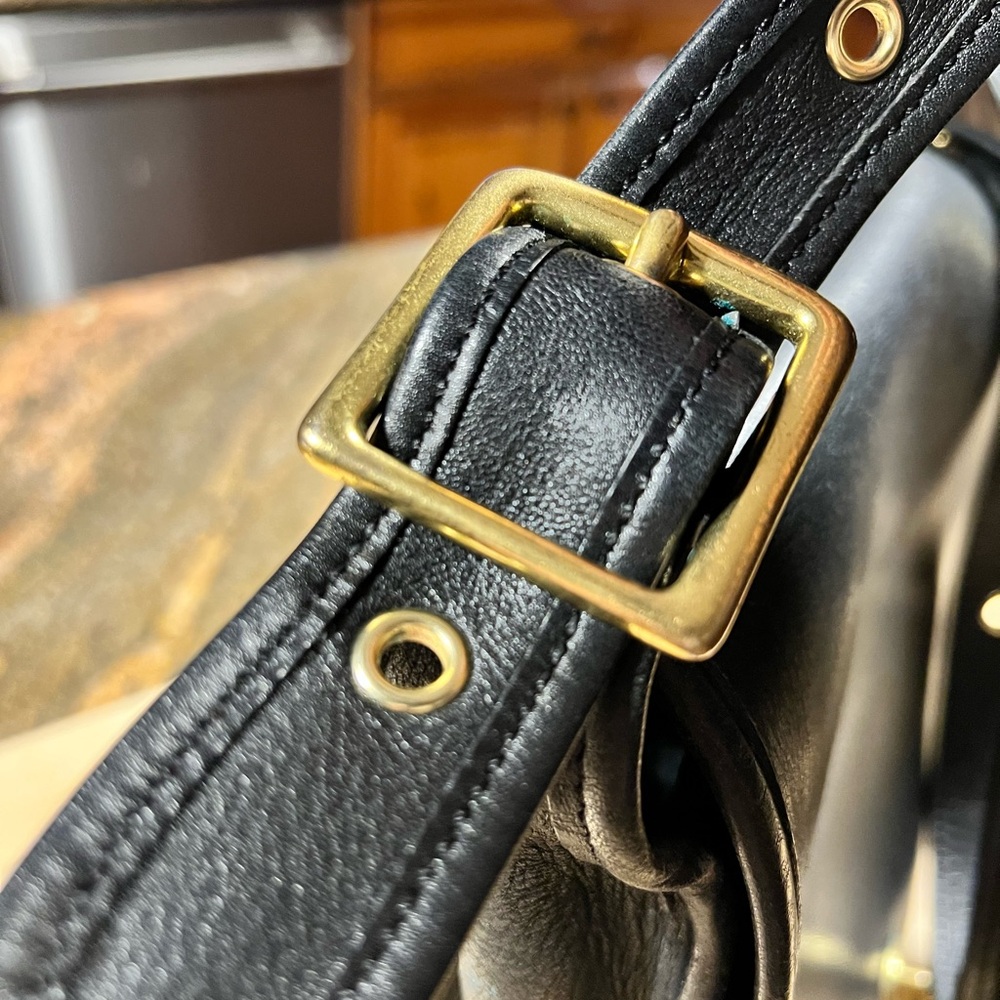 Classic Vintage Coach Stewardess Saddle Bag Black - Picture 12 of 13